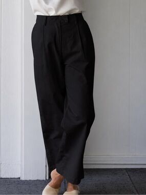 MIKOH Briar Wide Leg Cotton Trouser Pants Black NWT Size 2 (Medium)